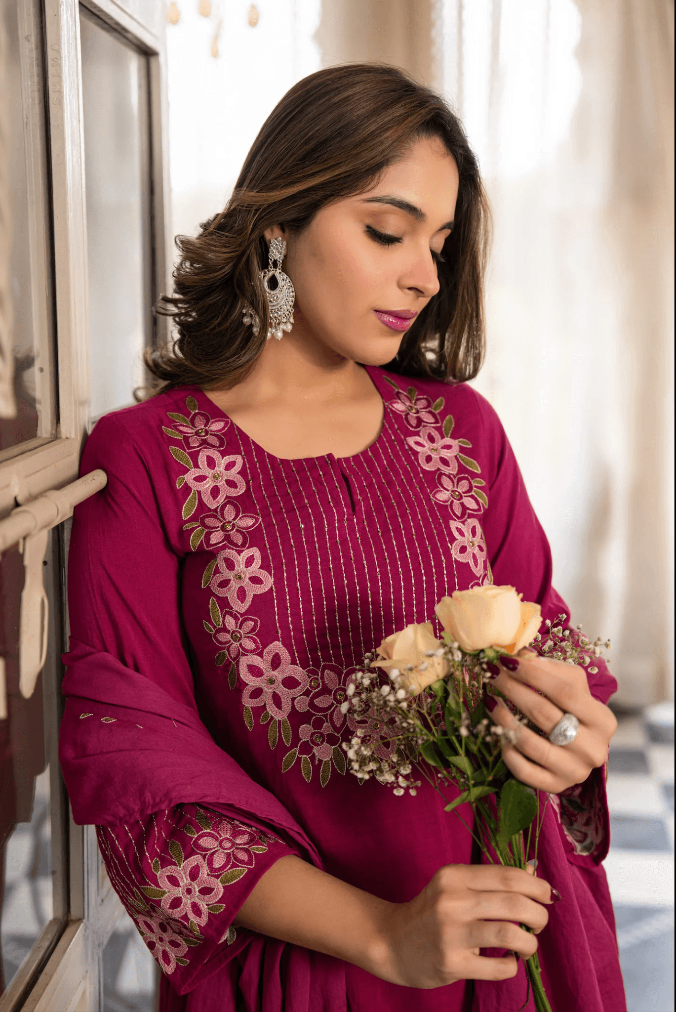 Berry Bloom A-line Suit Set - alternate view