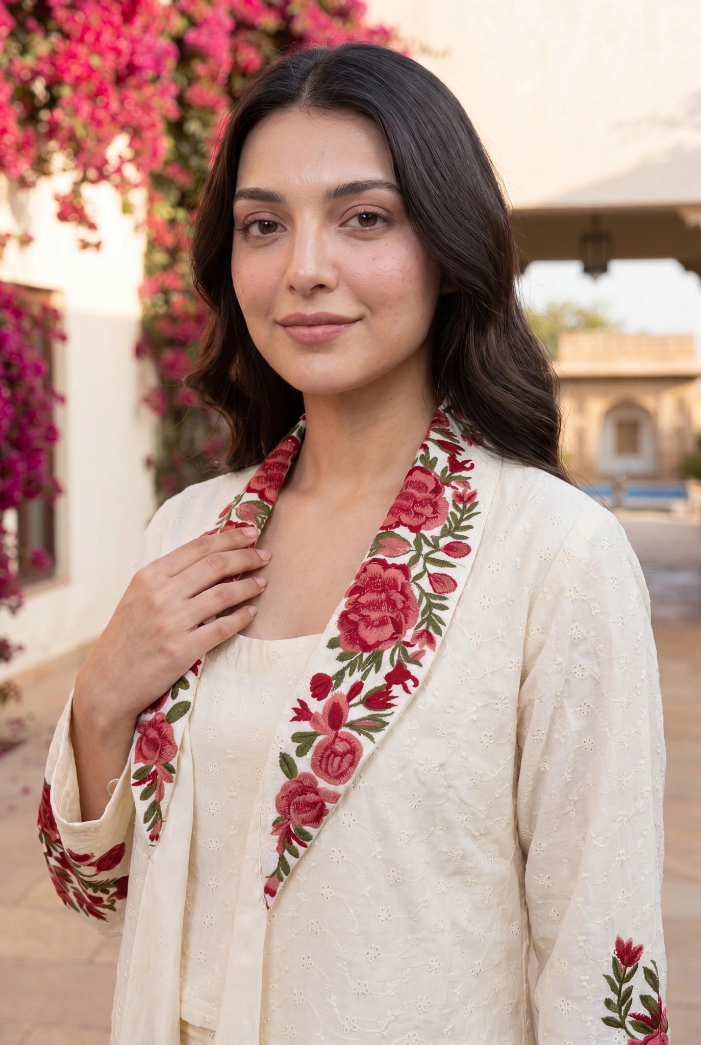 Ivory Rose Embroidered Set - alternate view