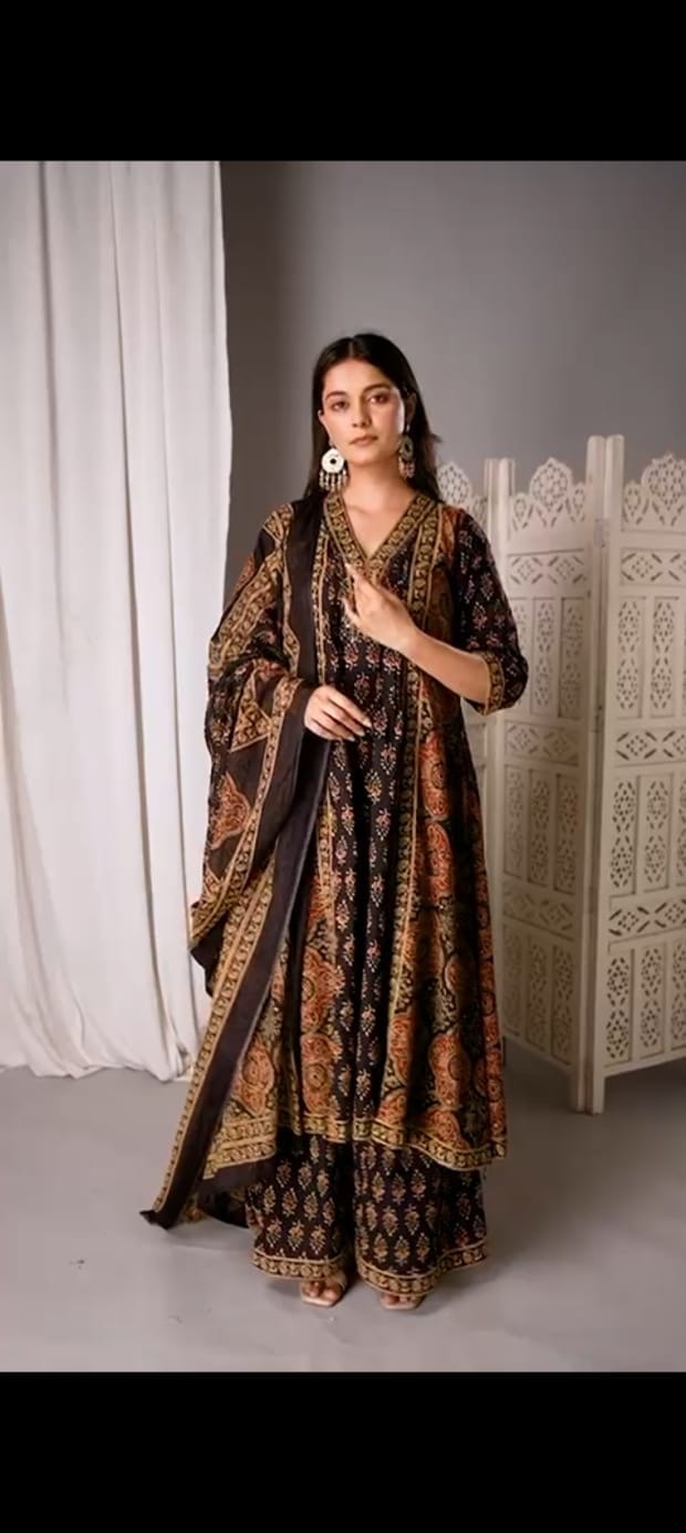 Royal Ajrakh Grace kurta palazzo suit sets